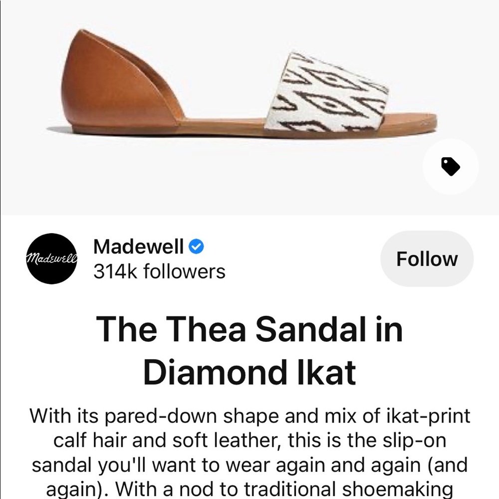 DONATING 3/7! Madewell Thea Diamond ikat summer sandals -10 - Picture 4 of 12